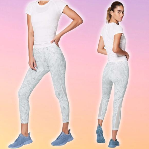 LULULEMON Train Times 7/8 Pant 25" Sz 6 Jasmine White Multi / White - Picture 1 of 5